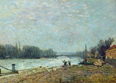 Nach dem Tauwetter, die Seine an der Suresnes-Brücke, 1880 von Alfred Sisley